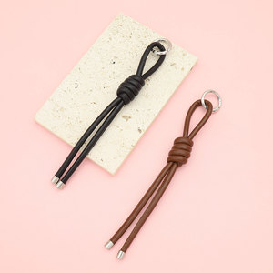 2025 Casual Minimalist Style <b>Stitch</b> Keychains PU Leather Keychain Cute Bag Pendant <b>Charm</b> - Product Image 3
