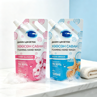 Pochette souple personnalisable réutilisable avec bec verseur pour savon liquide, gel lavant pour les mains, recharge de lessive, sac plastique autoportant