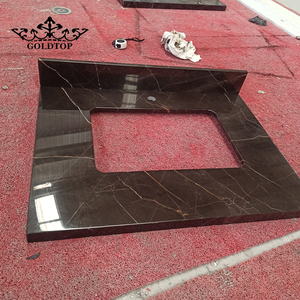Dalles de marbre chinois <span class=keywords><strong>Saint</strong></span> <span class=keywords><strong>Laurent</strong></span> poli de luxe GOLDTOP avec veines dorées pour piliers de hall de luxe et comptoirs haut de gamme - Product Image 6