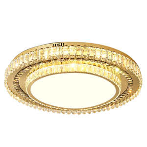 Zeal Lighting Montado en superficie Dormitorio Sala de estar Cristal dorado Redondo Techo plano Luz LED - Product Image 6