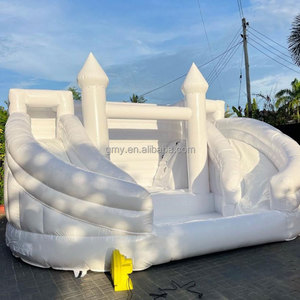 GMY gonfiabili tutto bianco Happy Birthday Jumping castello con scivolo combinato Giochi Per Bambini Area Giochi Per Bambini al coperto - Product Image 3