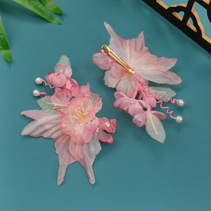 Accesorios para el Cabello de Estilo Chino Tradicional Primavera 2026: Flor de Gasa Hecha a Mano con Degradado, Mariposa y Flor Perforada para Hanfu - Product Image 2