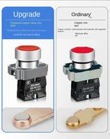 Interrupteur à bouton-poussoir industriel LED Gemstar 22 mm, homologué 10 A à 24 V CC