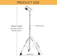 AOOLOO Adjustable Aluminum Alloy Straight Boom Cymbal Hi-Hat Snare Drum Throne Set Percussion Model 25 High Instrument Stand