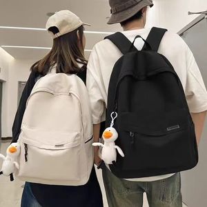 Simple Japanese Style Casual <b>Backpack</b> 18 In <b>Large</b> Capacity Unisex Student <b>Backpack</b> Solid Color Interior Compartment - Product Image 3