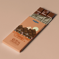 Boîte d'emballage de luxe pour barres chocolatées imprimées motifs dessins animés avec revêtement UV, gaufrage et conception de dossiers en matériaux recyclés pour la vente au détail