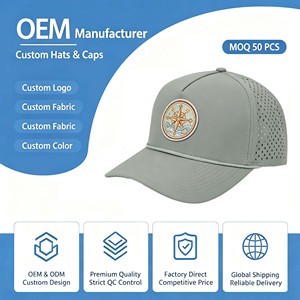 Custom <b>Men</b> <b>Flat</b> Brim logo PVC Patch Logo Baseball Snapback Laser Cut Perforated Golf Hats Trenches Hydro Waterproof <b>Cap</b> Hats - Product Image 1