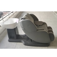 Chaise de shampooing de salon de beauté entièrement automatique haut de gamme, salon de coiffure, lavabo en céramique, massage robotique 3D, matériau en cuir