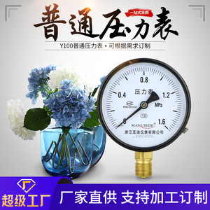 Filetage standard personnalisé M20*1.5, pression négative sous vide, pression d'eau, pression d'air, pression d'huile, pression hydraulique, Y100 - Product Image 5