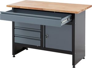 Établi de garage <span class=keywords><strong>Tiroir</strong></span> Cabinet Rangement Poste de travail 842H X 1200W X 600D mm 4x <span class=keywords><strong>Tiroir</strong></span> 1 Porte Verrouillage à clé réglable - Product Image 2