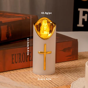 Lampe de cimetière d'extérieur Halloween Église Prière Bougies <span class=keywords><strong>LED</strong></span> en plastique Bougies électroniques sans fumée à piles - Product Image 2