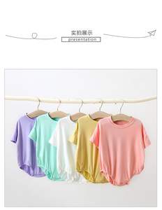 Ropa de Verano para Bebés Recién Nacidos, Niños y Niñas, Mono de Burbujas Informal, Manga Corta, Cuello Redondo, Body de Modal para Bebé - Product Image 3