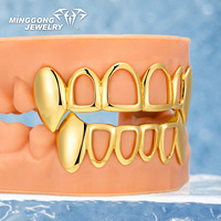 Personnalisé Open Face Fine Grillz pour Hommes et Femmes 9K 10K 14K 18K Or & Argent 925 Style Hip-Hop avec Double Crocs Solides