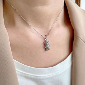 Dylam New Arrival High Quality <b>Cute</b> Beautiful 5A Level CZ Stone Shiny S925 Sterling Silver <b>Bear</b> Pendent Women Necklaces - Product Image 3