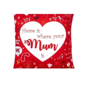 Cuscino decorativo rosso 40x40 cm Casa è dove è mamma Idea regalo per la mamma - Product Image 1