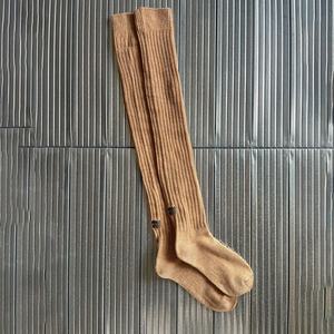 Toptan lüks nervürlü ekstra uzun çorap tasarımcı kadınlar için rahat yün Slouch uyluk yüksek çorap - Product Image 4