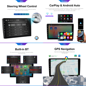 Radio para Auto Podofo de 10.1" con Android, CarPlay y Android Auto Inalámbricos, GPS, WIFI, Hifi, EQ, DSP, OBD2 para Skoda Octavia 2004-2014 - Product Image 2