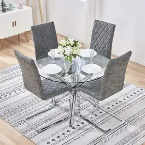 Nordic style Modern Design Dining Room Furniture 4/6 seats Glass dining table set Dining Table