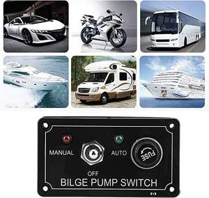 Panel de interruptor de palanca Manual automático LED a prueba de agua <span class=keywords><strong>para</strong></span> barco, coche, ATV, yates, función de encendido y apagado <span class=keywords><strong>para</strong></span> bomba de sentina, accesorios de centralita - Product Image 6