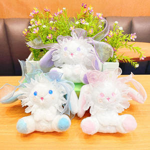 พวงกุญแจขนาดเล็กน่ารักรูปโบว์ผ้ากำมะหยี่กระต่ายใช้อินเทอร์เน็ตสำหรับฉลองตุ๊กตาที่แขวนของขวัญผ้าฝ้ายยัดนุ่นรูปสัตว์ - Product Image 2