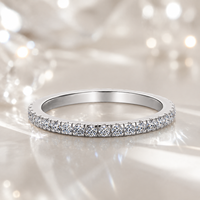 Ensemble de bagues de fiançailles de luxe en argent sterling S925 avec moissanite ronde, plaqué rhodium, couleur D, moissanite VVS1, pour femmes, cadeau
