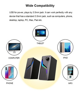 <span class=keywords><strong>2.0CH</strong></span> RGB LED ánh sáng USB điện máy tính chơi game loa cho PC - Product Image 5