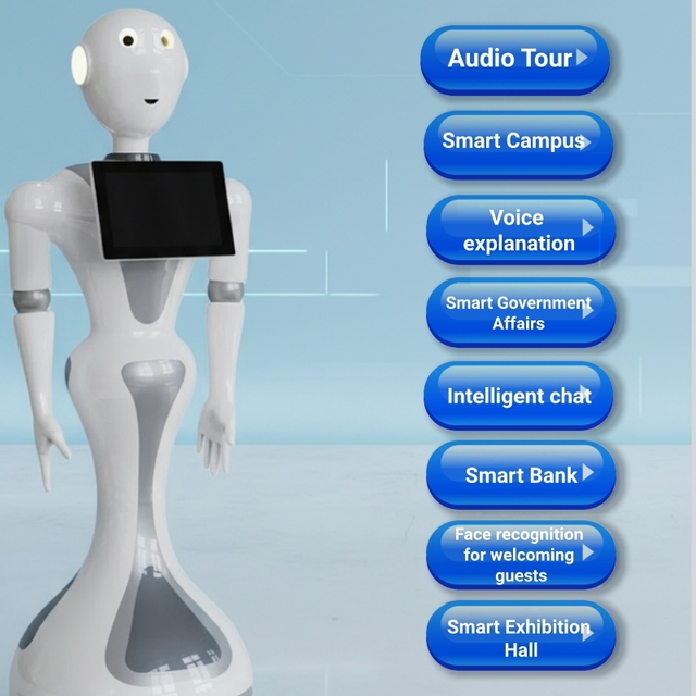 Smart AI Intelligent Commercial Service Robot Lidar Navigation 12-Hour Operation App Control for Bank/Mall Front Desk Robot