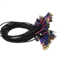 Câble LVDS électronique personnalisé en cuivre étamé, connecteurs PVC/PTFE 20-40 broches, EDP 4 voies coaxial Micro MiPi DSI pour écran tactile LCD
