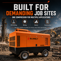 Compresseur d'air à vis diesel portable BLURBLY BC600 600CFM 17Bar 153kW avec moteur Cummins pour l'exploitation minière et le forage DTH