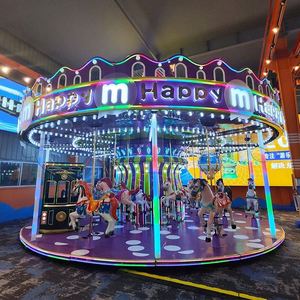 Manège Paradise pour parc d'attractions, structure en acier et animaux en fibre de verre et lumières LED, attraction familiale et stimulant de revenus - Product Image 1
