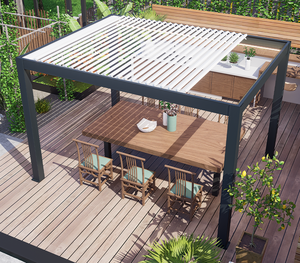 Pergola Retrattile da Giardino in Alluminio Verniciato a Polvere, Impermeabile, Motorizzata, Ecologica, per Esterni, Patio e Cortile - Product Image 1