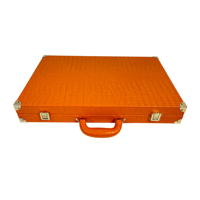 Jeu de backgammon de tournoi Orange de 23 pouces, grand format, en bois et métal personnalisé, avec pions et dés