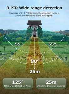 Cámara de Caza 4G LTE con SIM, Vista en Vivo 4K, Inalámbrica, Reconocimiento de Animales por IA, Detección de Movimiento con Triple PIR - Product Image 6