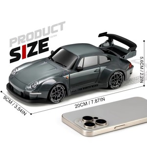 Mini voiture RC de course, modèle drift, échelle 1:24, 2.4G, kit d'éclairage complet, vitesse maximale 20 km/h, voiture radiocommandée pour intérieur - Product Image 6