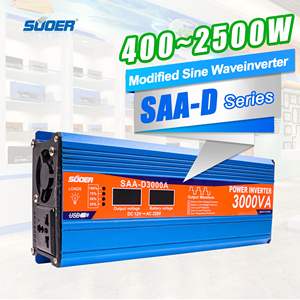 Inversor de Corriente para Automóvil Suoer SAA-D3000A de 3000W, Onda Sinusoidal Modificada, de 220V Monofásico, Enchufe <span class=keywords><strong>Universal</strong></span> Estadounidense para Uso Automotriz - Product Image 5