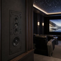 Amplificateur professionnel 5.1 canaux, système home cinéma 8 pouces 500W avec haut-parleurs métalliques muraux à crossover 2.5KHz
