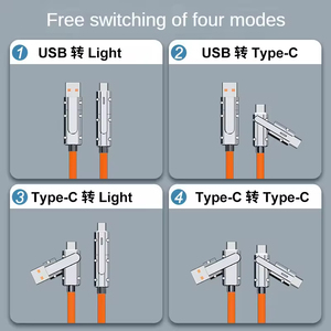 สายชาร์จ 120W 4 in 1 USB Type C to Type-C IOS รองรับ PD 100W ชาร์จเร็ว สำหรับ iPhone 13 17 15 16 Pro Max Samsung S24 S25 iPad - Product Image 2