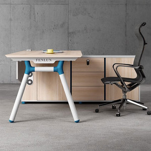 Muebles de oficina modernos Liyu, estación de trabajo de madera ejecutiva personalizada, escritorio, cubículo, combinación gratuita para 4 personas, oficina comercial - Product Image 2