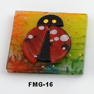 Aimant de réfrigérateur en verre de 5x5 cm Evil Eyes Unique et élégant - Product Image 1