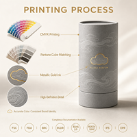 Caja de Tubo de Papel de Lujo Personalizada, Caja Cilíndrica de Cartón Kraft OEM para Perfumes y Cosméticos, con Grabado en Relieve y Lámina Dorada, FSC