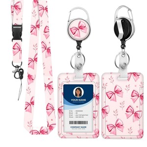 In stock: Foundation with large <b>bow</b>, leaf, badge, scroll, ID card holder, heavy-duty lanyard, cute keychain, exhibition card - Product Image 5