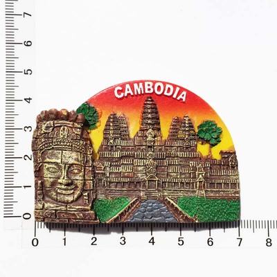 MUYU Aimant 3D Bayon Temple Angkor Wat Cambodge Souvenir De Voyage Cadeau Maison Bureau Décoration De Table Décoration De Bureau Collection Statue