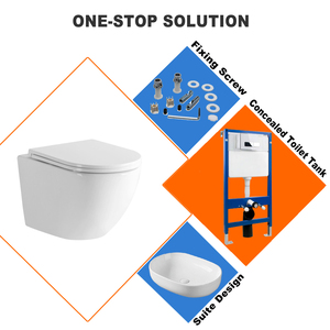 Inodoro Suspendido de Cerámica Europeo, <span class=keywords><strong>Sanitas</strong></span> Modernas para Casa de Baño, Descarga Tornado - Product Image 3