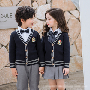 Uniforme scolaire personnalisé en gros, Cardigan, <span class=keywords><strong>pull</strong></span>, vêtements d'extérieur, costume décontracté unisexe - Product Image 4