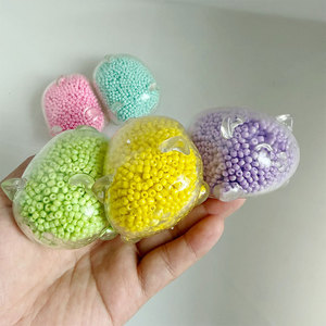 GL ASMR Squishy artisanal, Ours à presser sonore, Jouets sensoriels anti-stress, Chat Squishy sensoriel avec perles colorées - Product Image 2