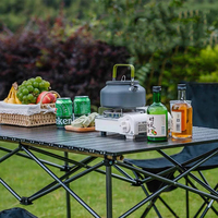 Table de camping et de pique-nique rectangulaire pliable en métal moderne et portable, facile à transporter, pour 4/6/8 personnes, mobilier d'extérieur, couleur personnalisable