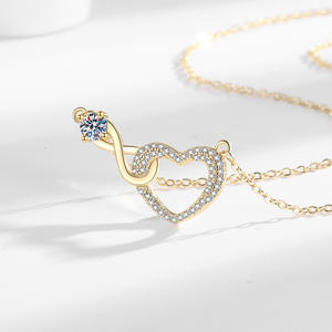 2026 nuova collana d'oro argento infinito amore con zircone in rame classico Infinity Love Knot collana cuore per ragazza - Product Image 2