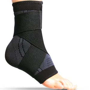 Penopang pergelangan kaki kompresi dapat disesuaikan uniseks, penopang penahan pergelangan kaki pemulihan cedera