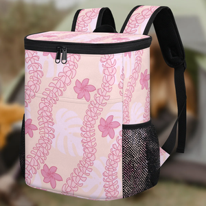 Sac à dos isotherme en polyester isolé Puakenikeni Lei pique-nique hawaïen populaire personnalisé fleur Extra Large Logo personnalisé