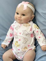 Muñeca de simulación de esmalte de cuerpo de tela de 18 pulgadas, muñeca de renacimiento para niños, regalo de juguete familiar para bebés